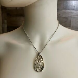 Brighton Silver Plated Rock N Scroll Pendant Necklace